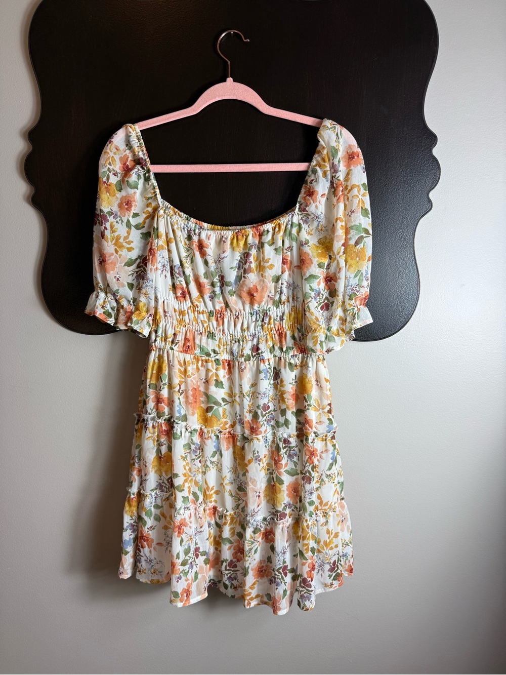 TRIXXI Woman’s Multi Color Floral Ruffle Dress size L